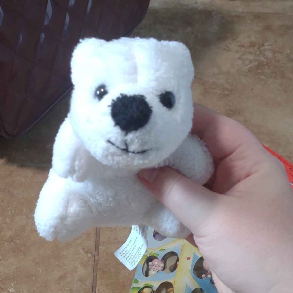 Plush Polar Bear Toy for Small Pets